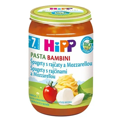 HIPP Bambini pasta paradajky so špagetami a mozzarellou BIO 220 g