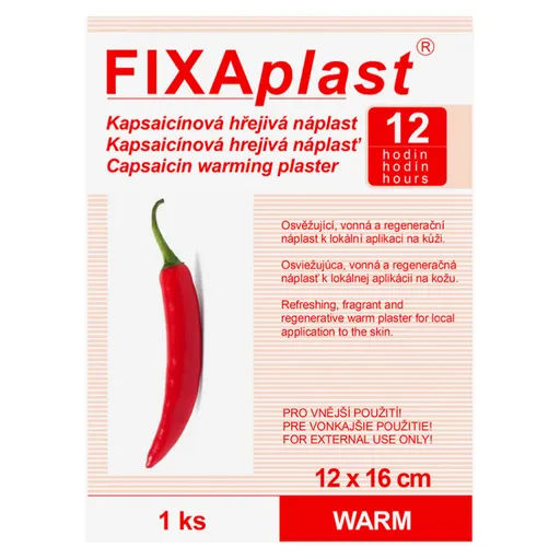 FIXAPLAST WARM Kapsaicínová hrejivá náplasť 12 x 16 cm 1 kus