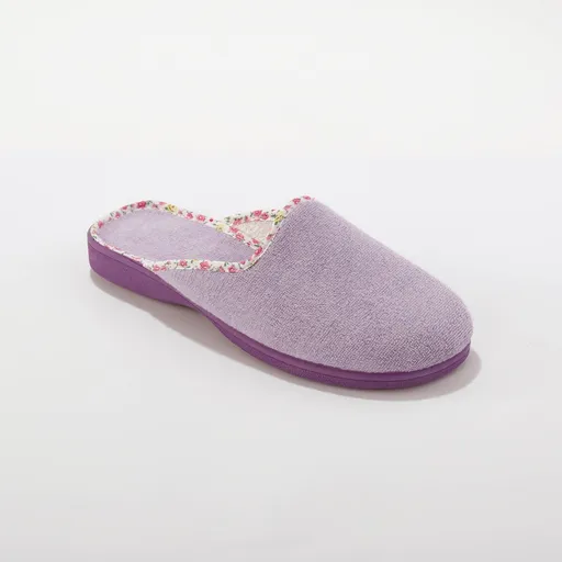 Froté šľapky s kvetinovou lemovkou