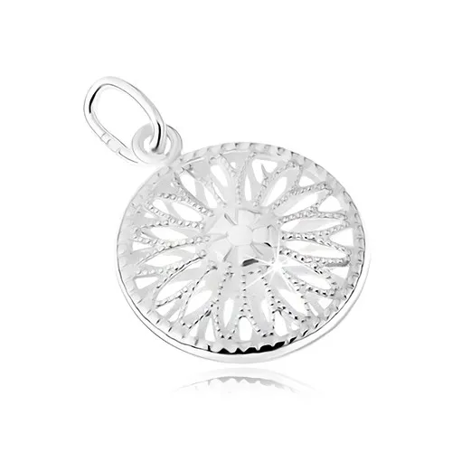 Strieborný prívesok 925, vyrezávaný kvietok