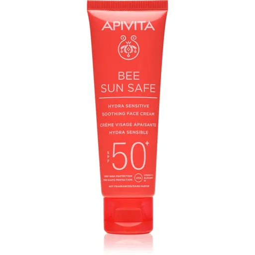 Apivita Bee Sun Safe Hydra Sensitive Soothing Face Cream SPF50+ upokojujúci a hydratačný krém SPF 50+ 50 ml