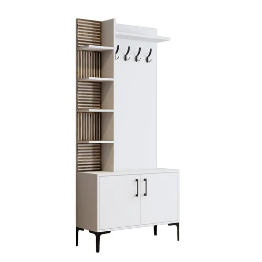 Vešiak s botníkom a policami Viyana White