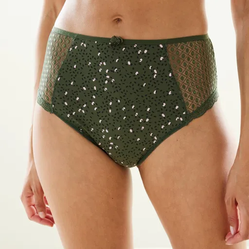 Súprava 4 maxi nohavičiek Tropea z čipky, jednofarebné a s potlačou škvrniek