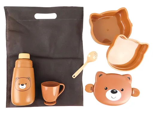 MAKRO - Dóza na desiatu s pohárom a fľašou medvedík, umelá hmota