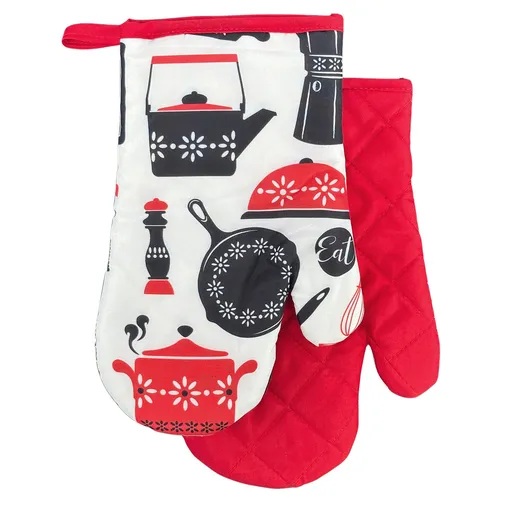 MAKRO - Chňapka s magnetom Kitchen II.2ks, červená hrnce