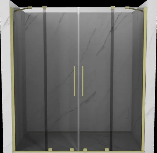 MEXEN/S - Velar Duo posuvné sprchové dvere 180, grafit, zlatá kartáčovaná 871-180-000-42-55