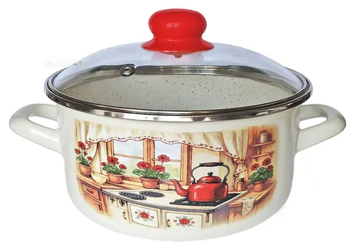 MAKRO - Randlík smalt 22cm 3,5L so sklenenou pokrievkou 22cm Rustika