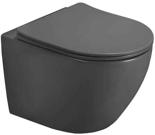MEXEN - Závesná WC misa vrátane sedátka s slow-slim čierna matná 30224071