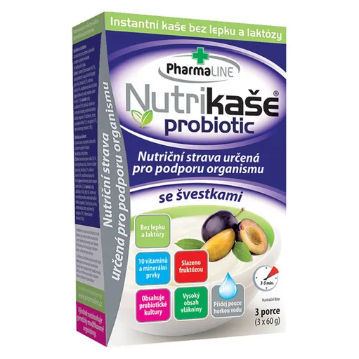 PHARMALINE Nutrikaše probiotic so slivkami 3 x 60 g