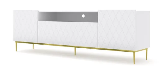 ARTBm TV stolík DIUNA 193 2D1K | biela matná Prevedenie: Biely mat / zlatá podnož