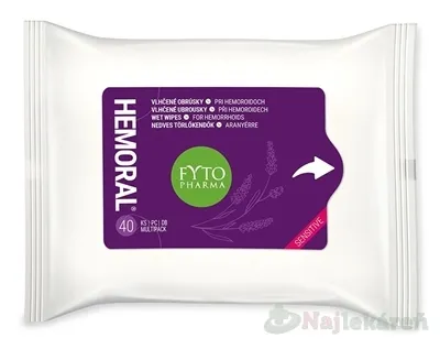 Fyto Hemoral Vlhčené obrúsky pri hemoroidoch 40 ks