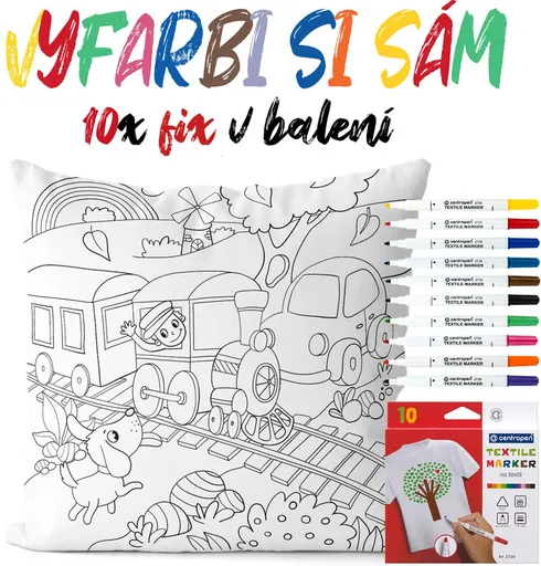 Vankúšik na vyfarbenie Rušňovodič  (Velikost polštáře: 40 x 40 cm)