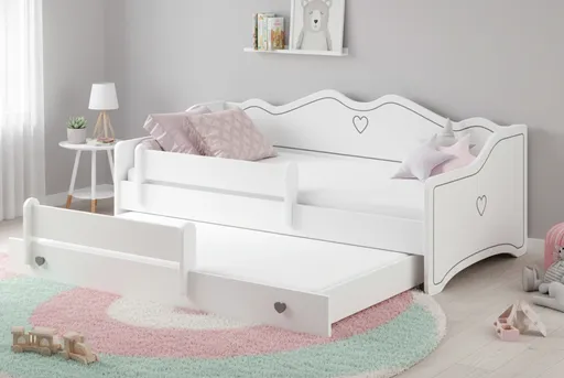 ArtAdrk Detská posteľ s prístelkou EMKA II | biela/sivá 80 x 160 cm