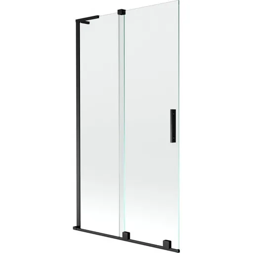 MEXEN/S - Velar L dvojkrídlová posuvná vaňová zástena 100 x 150, transparent, čierna 896-100-003-01-70