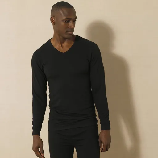 Súprava 2 tričiek Thermoperle® s výstrihom do V a dlhými rukávmi, stredne hrejivé