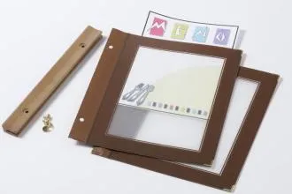 SECURIT Jedálny lístok WOOD A5, 6 farieb Hnedá