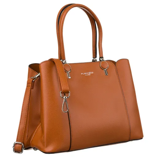 Priestranná dámska taška z ekologickej kože - Flora