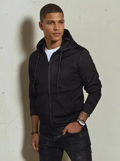 Čierna pánska mikina na zapínanie Dstreet BX5644