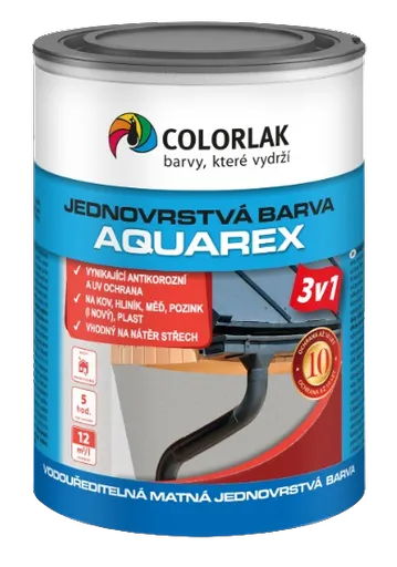 COLORLAK AQUAREX V2115 - Jednovrstvová farba 2v1 RAL 9004 - signálne čierna 0,6 L