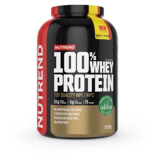 NUTREND 100 % Whey protein banán a jahoda 2250 g