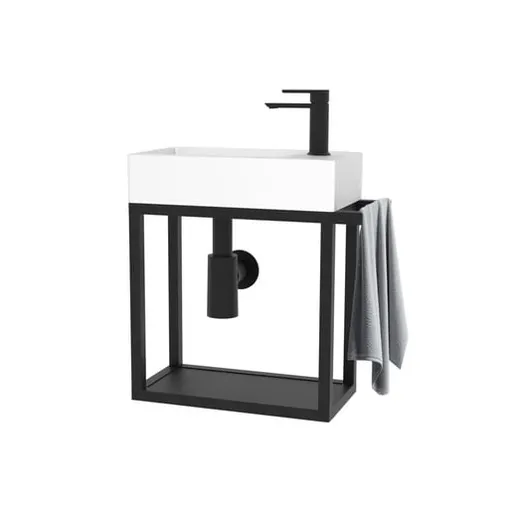 Kúpeľňová skrinka s umývadlom SAT B-Way 39,5x40x21,5 cm čierna mat BWAY40FRAME