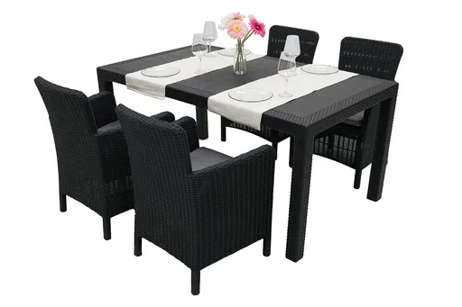 DEOKORK Záhradná ratanová zostava DANTE 1+4 (antracit)