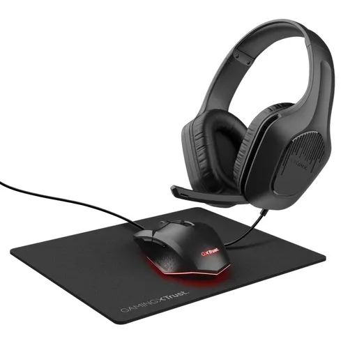TRUST Sada slúchadla + myš + mousepad GXT 790 3v1 Gaming Bundle, čierna