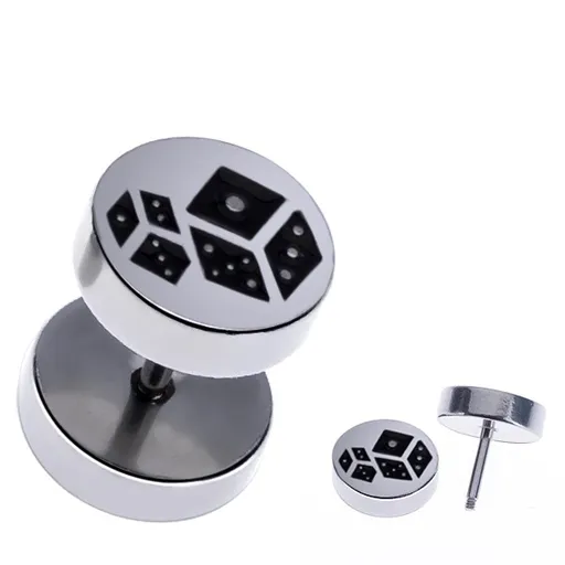 Okrúhly oceľový fake plug s dvoma hracími kockami