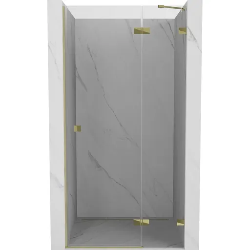 MEXEN/S - Lunar sprchové dvere krídlové pravé 75, transparent, zlatá 834-075-000-50-00-P