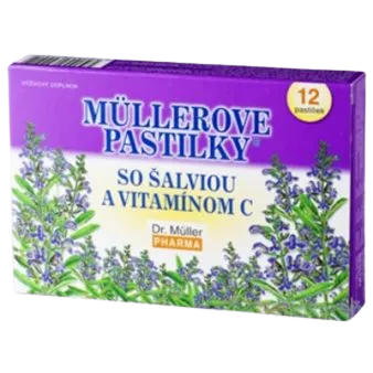 Dr. Müller Müllerove Pastilky so šalviou a vit. c Bez cukru 36 ks