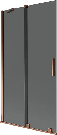 MEXEN/S - Velar dvojkrídlová posuvná vaňová zástena 100 x 150, grafit, ružové zlato 896-100-000-41-60