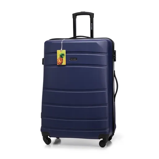 Veľký kufor z ABS materiálu - v tvare U s identifikačnou visačkou, námornícka modrá 56-3A-653-90Z