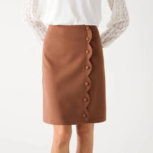 Sukňa so zavinovacím strihom
		na gombíky