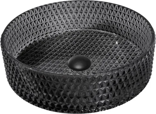 MEXEN - Aura sklenené umývadlo na dosku 39x39, čierna 24013970