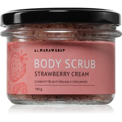 Almara Soap Body Scrub cukrový telový peeling na celulitídu s vôňou Strawberry Cream 180 g