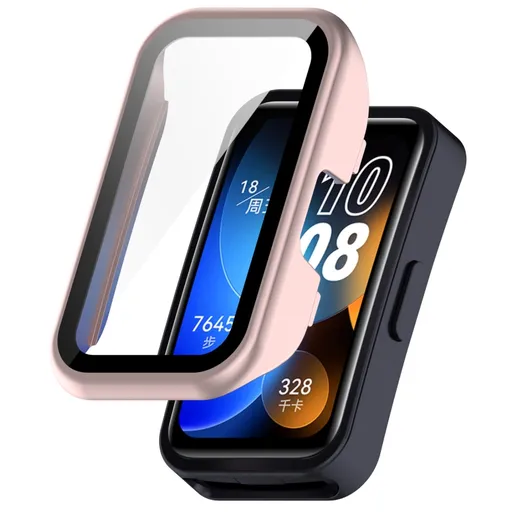 PC FULL COVER Plastový kryt so sklom pre Huawei Band 8 / 9 ružový