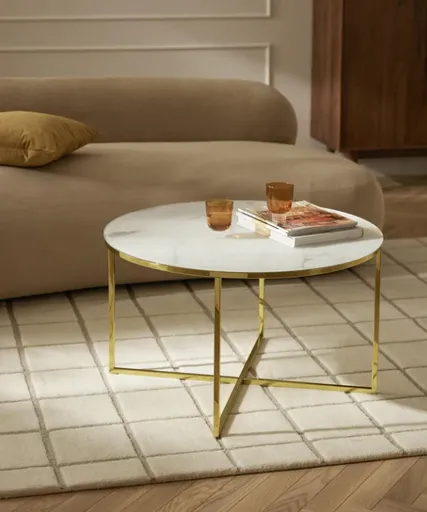 ArtAct Konferenčný stolík MELLISA 2  | biely mramor