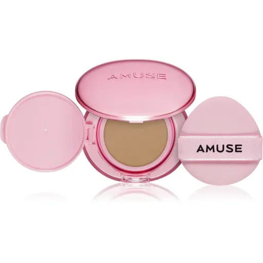 AMUSE Dew Power Vegan Cushion dlhotrvajúci make-up v hubke pre rozjasnenie a vyhladenie pleti odtieň 04 Tan 15 g