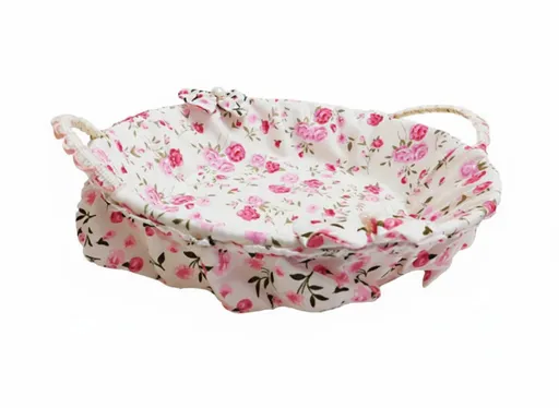 MAKRO - Košík pletený okrúhly s látkou