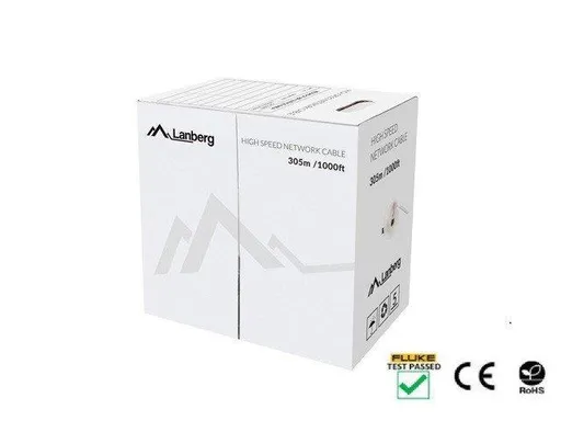 LANBERG LAN KÁBEL CAT.5E UTP 305 SOLID CU GREY FLUKE PASSED