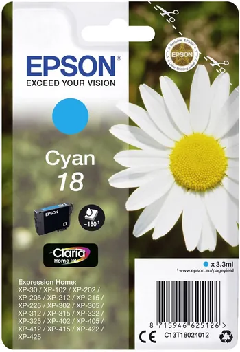 Epson 18 C13T18024012 azúrová (cyan) originálna cartridge