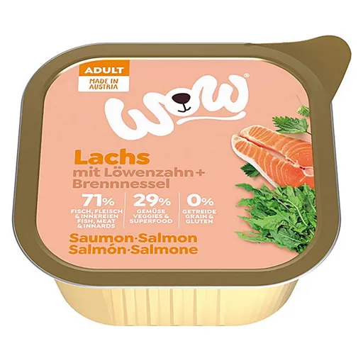WOW Losos s paradajkami adult paštéta pre dospelých psov 150 g