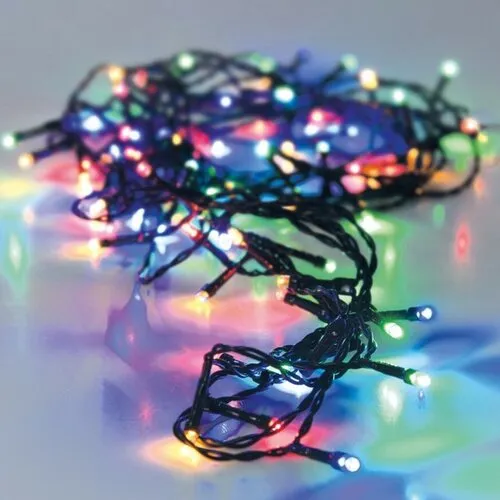 LED Vianočná vonkajšia reťaz farebná, 48x LED, 3,5 m, na batérie 3x AA, časovač, 3 m