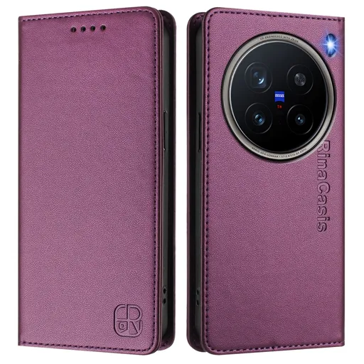 RINA Zaklápacie puzdro pre Vivo X200 Pro 5G tmavofialové