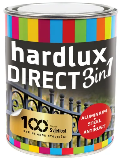HARDLUX DIRECT 3v1 - Antikorózna farba na kov 2,5 l ral9005 - čierna matná