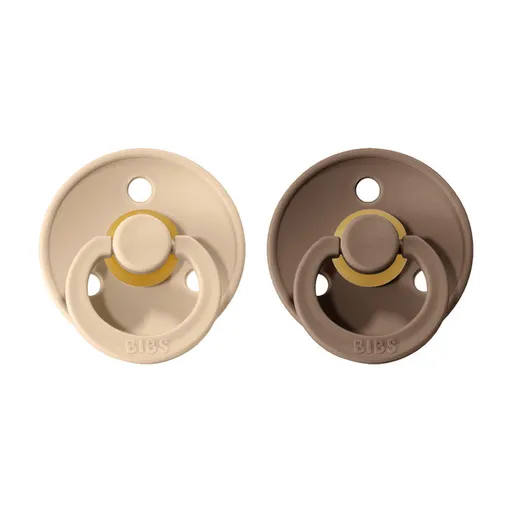 BIBS Colour cumlíky z prírodného kaučuku 2 ks, veľkosť 3, Vanilla/Dark Oak,BIBS Colour cumlíky z prírodného kaučuku 2 ks, veľkosť 3, Vanilla/Dark Oak