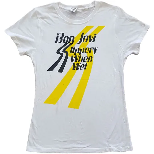 Bon Jovi tričko Slippery When Wet Biela XL