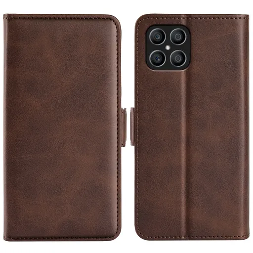 SIDE Peňaženkové puzdro Honor X8 tmavohnedé