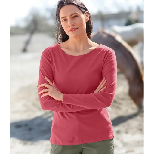 Jednofarebné tričko z bio bavlny s dlhými rukávmi