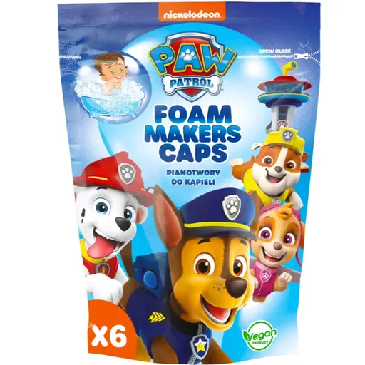 Nickelodeon Paw Patrol Foam Makers Caps pena do kúpeľa 6x16 g